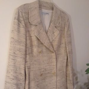 Dolce Gabbana Blazer Silk Double Breasted Sz 44